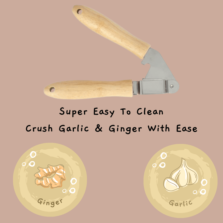 Stainless Steel Garlic Crusher With Wooden Handle - Souk Al RasUtensil & Flatware Trays