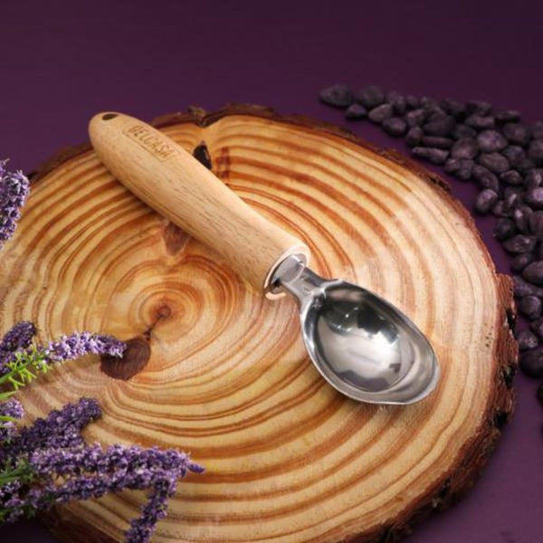 Stainless Steel Ice Cream Spoon with Wooden Handle - Souk Al RasDinnerware