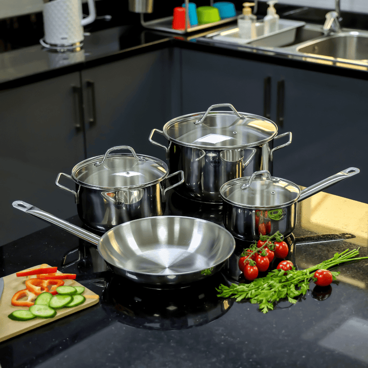 Stainless Steel Induction Cookware Set, Premium Quality Kitchenware 7Pcs - Souk Al RasCookware Sets