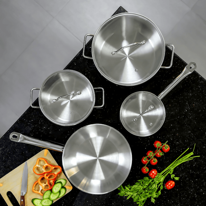 Stainless Steel Induction Cookware Set, Premium Quality Kitchenware 7Pcs - Souk Al RasCookware Sets