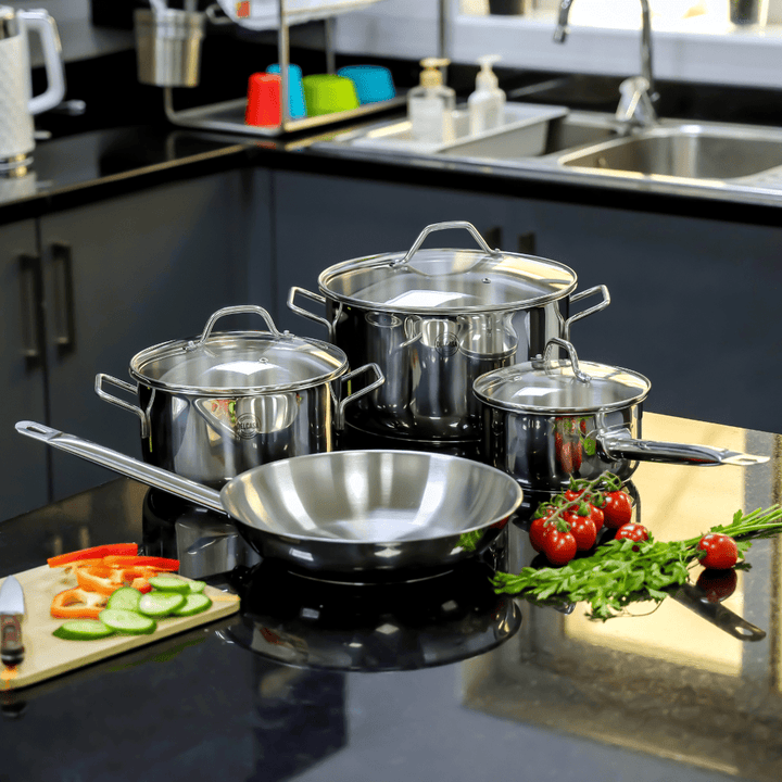 Stainless Steel Induction Cookware Set, Premium Quality Kitchenware 7Pcs - Souk Al RasCookware Sets