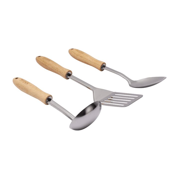 Stainless Steel Kitchen Tools Wooden Handle 3PCS - Souk Al RasCooking Utensils