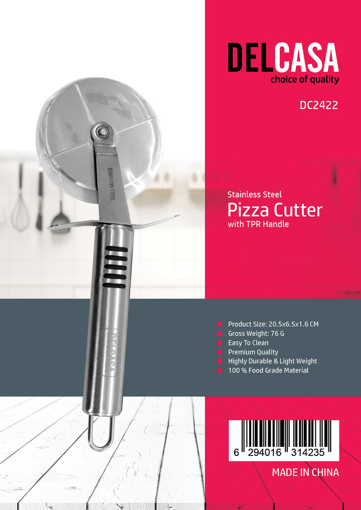 Stainless Steel Pizza Cutter with TPR Handle | Multi - Use Pastry Slicer - Souk Al RasKitchen Tools & Utensils