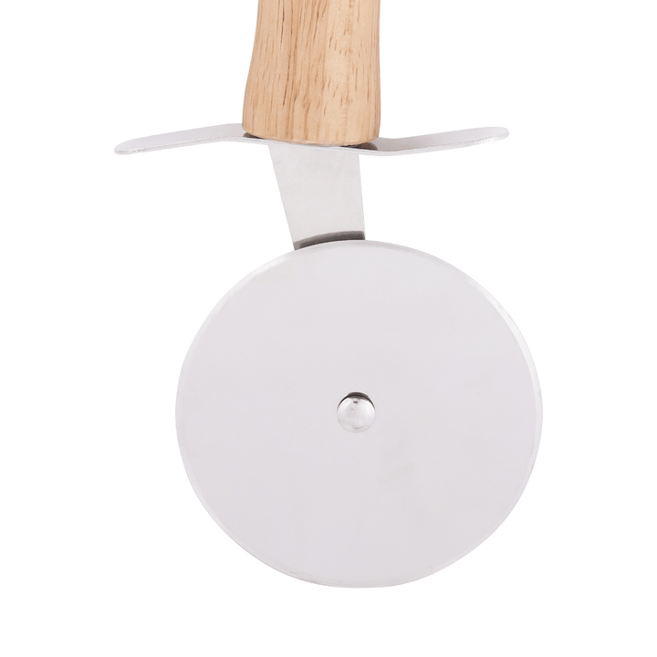 Stainless Steel Pizza Cutter With Wooden Handle - Souk Al RasCooking Utensils