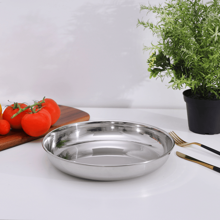 Stainless Steel Rice Plate Round Quarter Plate 21CM - Souk Al RasPlates