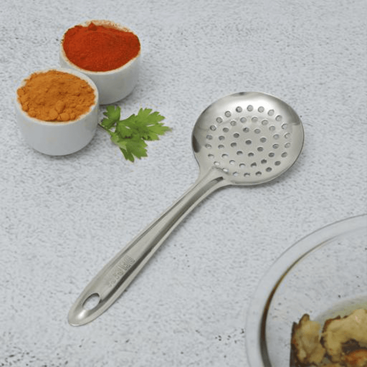 Stainless Steel Skimmer, Medium - Built - In Hanging Hole & Comfortable Handle, Dishwasher Safe - Souk Al Ras