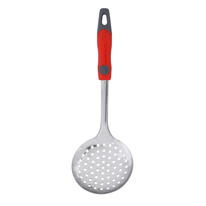 Stainless Steel Skimmer Silver and Red 35.5X11.3CM - Souk Al RasCooking Utensils