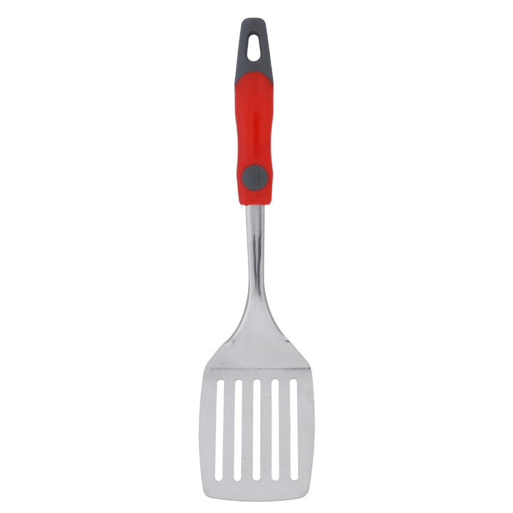 Stainless Steel Slotted Turner Silver & Red 33.5X8.8CM - Souk Al RasCooking Utensils