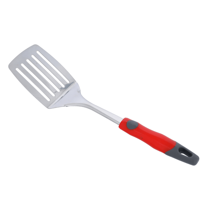 Stainless Steel Slotted Turner Silver & Red 33.5X8.8CM - Souk Al RasCooking Utensils