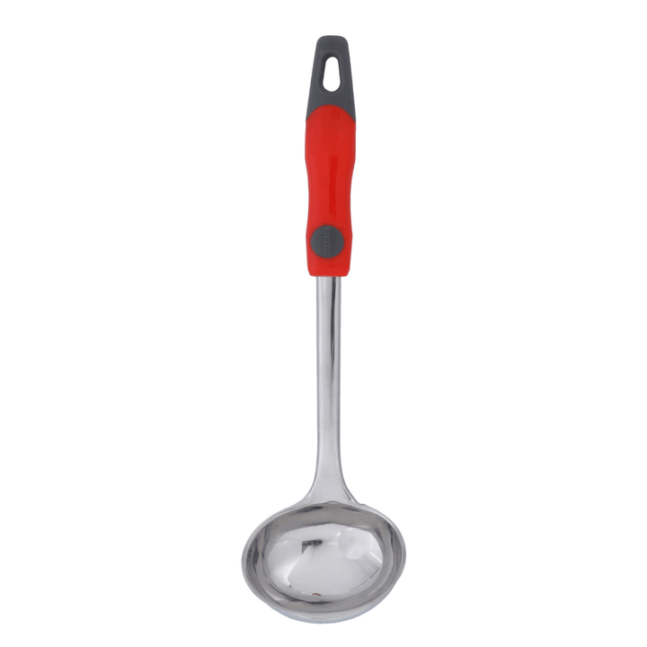 Stainless Steel Soup Ladle Silver and Red 30X8.8CM - Souk Al RasCooking Utensils