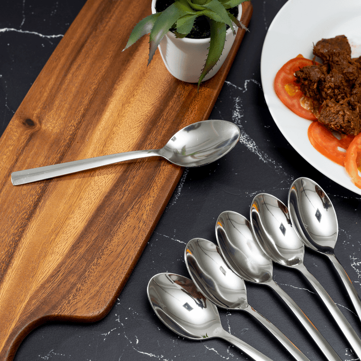 Stainless Steel Table Spoon Set Mirror Polished 6 Piece - Souk Al RasSpoons