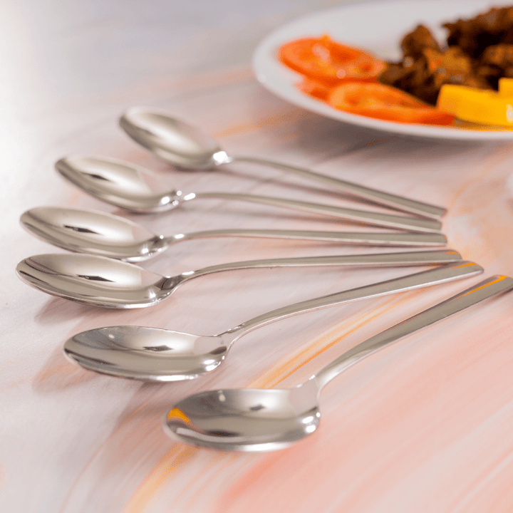 Stainless Steel Table Spoon Set Mirror Polished 6 Piece - Souk Al RasSpoons