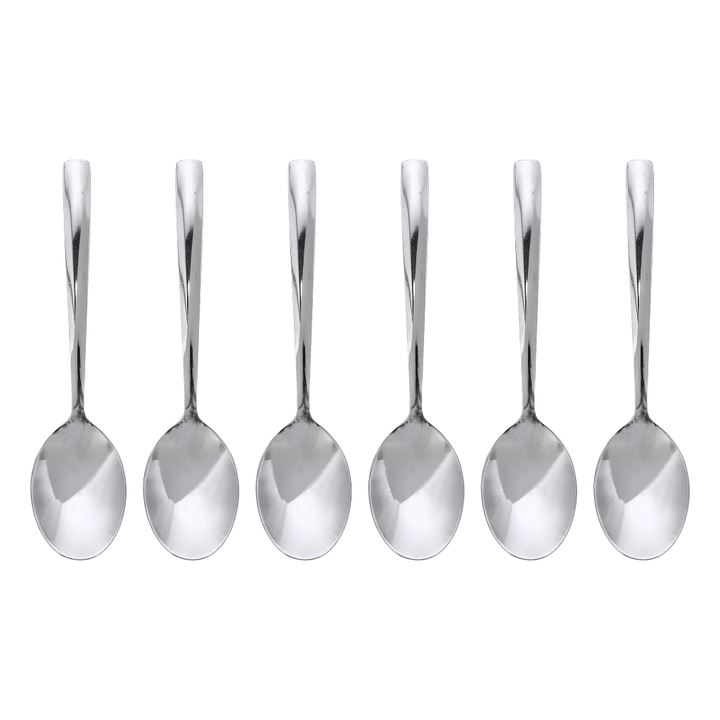 Stainless Steel Table Spoon Set Mirror Polished 6 Piece - Souk Al RasSpoons