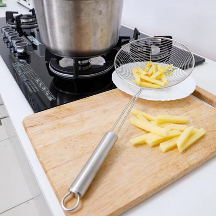 Stainless Steel Wire Strainer Spoon with Handle for Kitchen 38CM x 18CM - Souk Al RasKitchen Tools & Utensils