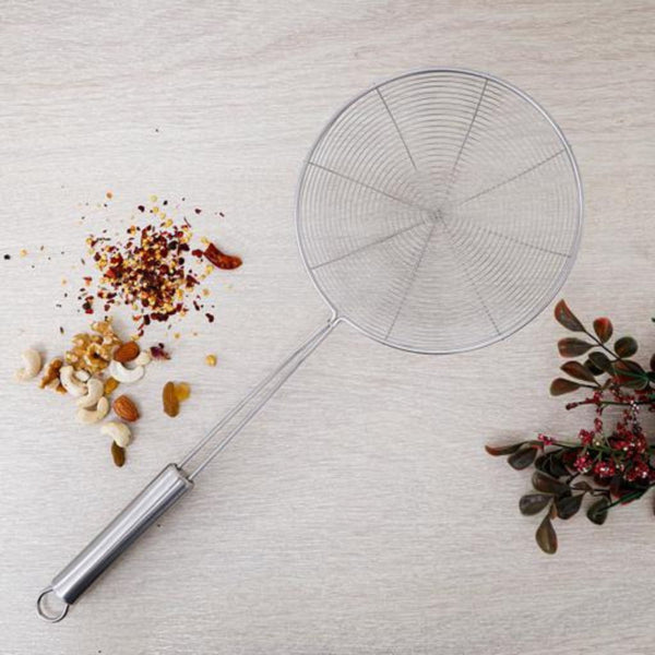 Stainless Steel Wire Strainer Spoon with Handle for Kitchen 38CM x 18CM - Souk Al RasKitchen Tools & Utensils