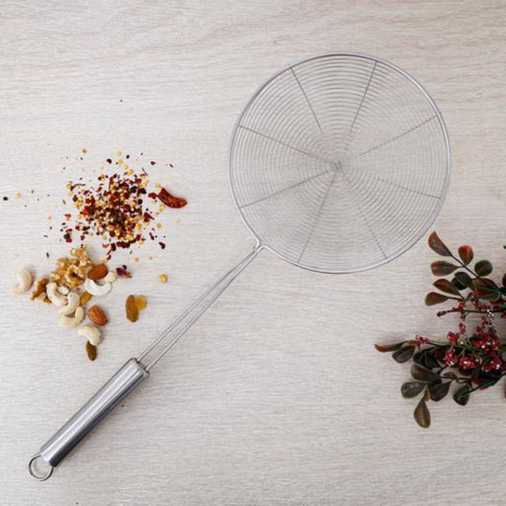 Stainless Steel Wire Strainer Spoon with Handle for Kitchen 38CM x 18CM - Souk Al RasKitchen Tools & Utensils
