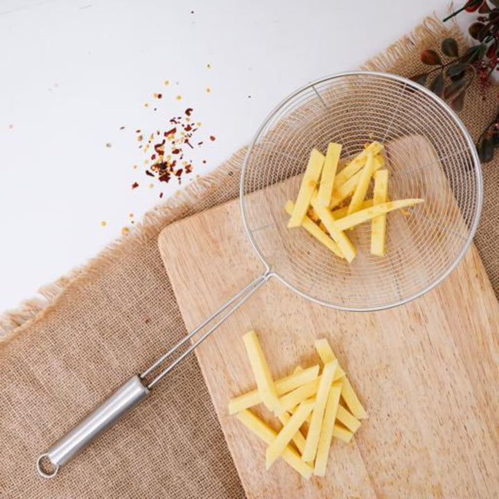 Stainless Steel Wire Strainer Spoon with Handle for Kitchen 38CM x 18CM - Souk Al RasKitchen Tools & Utensils