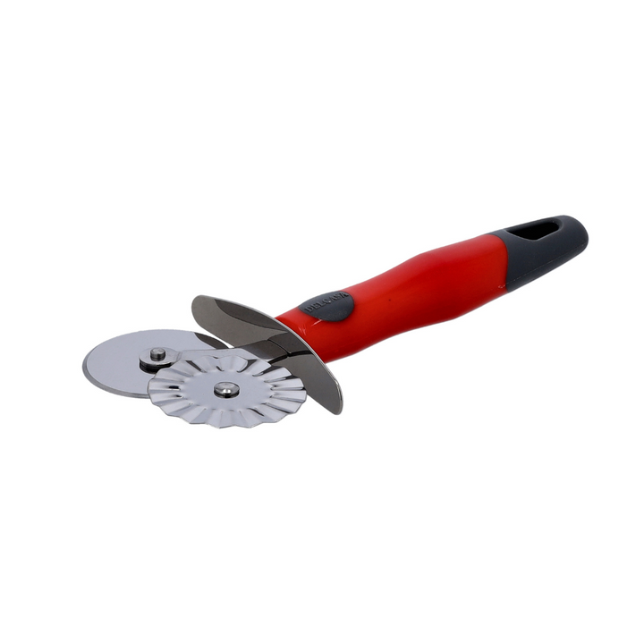 stainless Steel Double Pizza Cutter Silver and Red 29X8.3 CM