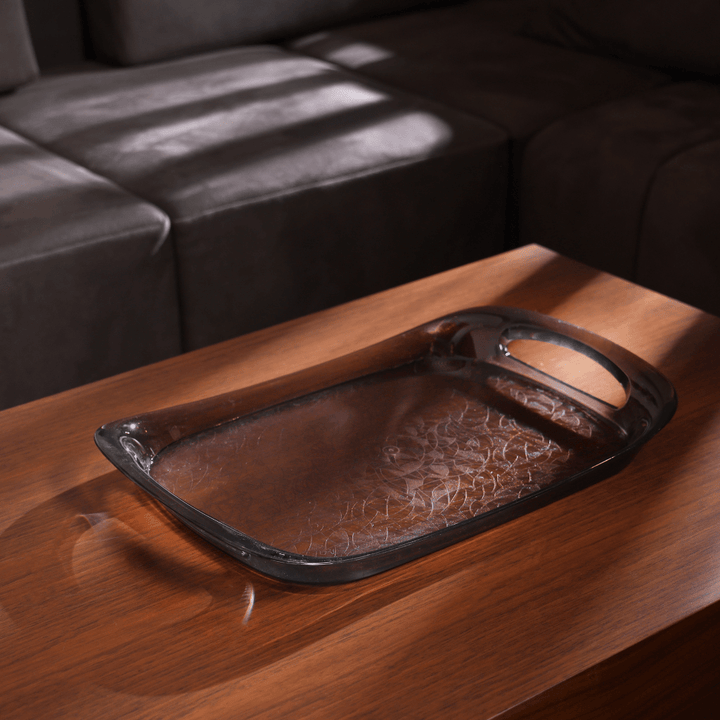 Stylish & Durable Smoked Gray Acrylic Tray - Souk Al RasServeware