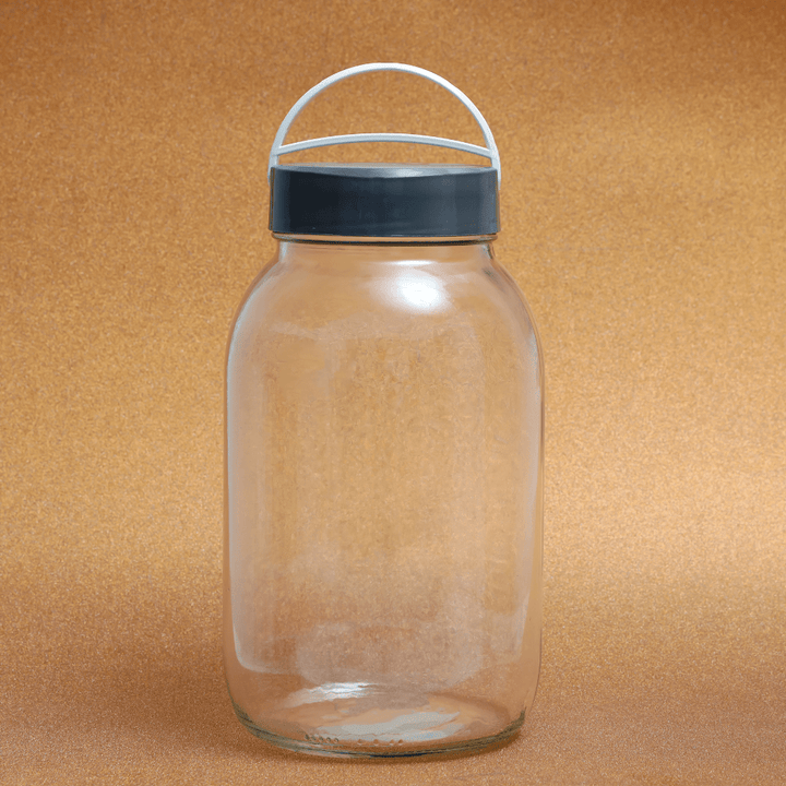 Transparent Glass Jar with Lid and Handle, 3Liter - Souk Al RasKitchen Accessories