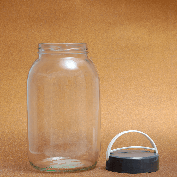 Transparent Glass Jar with Lid and Handle, 3Liter - Souk Al RasKitchen Accessories