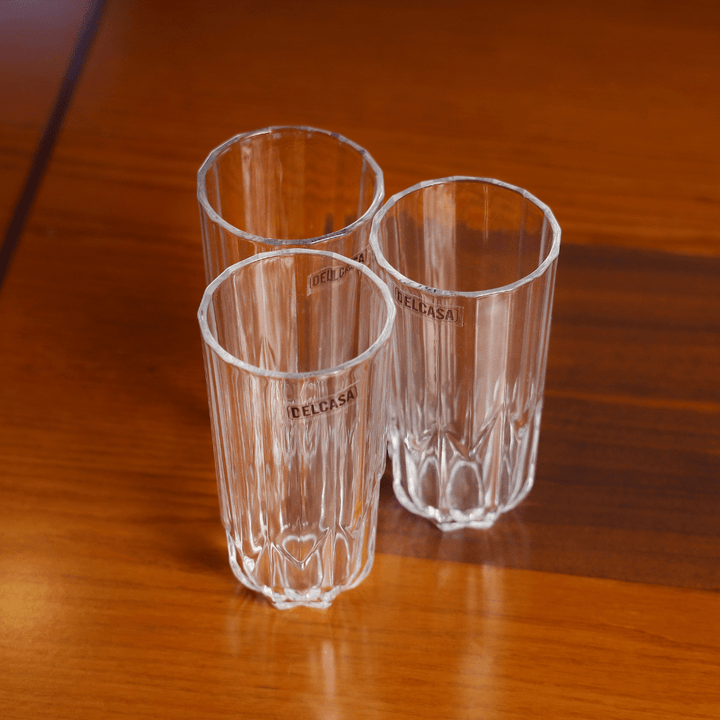 Transparent Glass Tumblers Pack of 3 (300ML) - Souk Al RasDrinkware