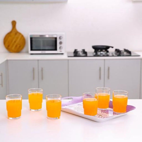 Tumbler Glass Set for Drinking Tea, 6 Piece 8 Oz Capacity 240 ML - Souk Al RasDrinkware