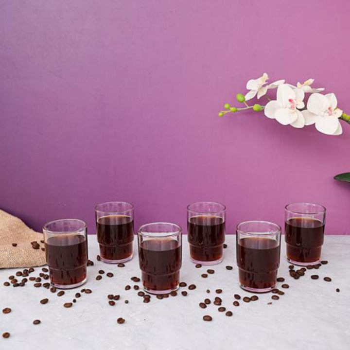 Tumbler Glass Set for Drinking Tea, 6 Piece 8 Oz Capacity 240 ML - Souk Al RasDrinkware