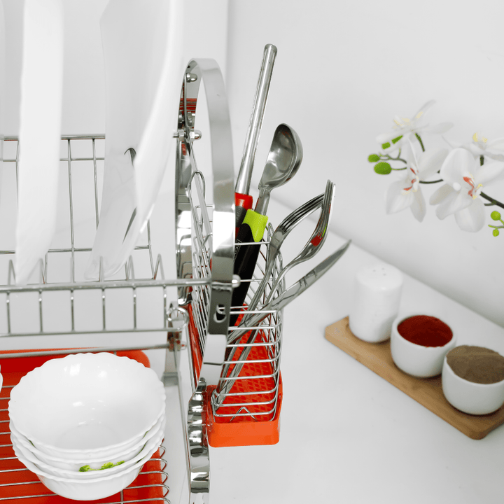 Wall Mount Dish Rack, Stainless Steel Dish Drainer 2Layer - Souk Al RasKitchen Accessories