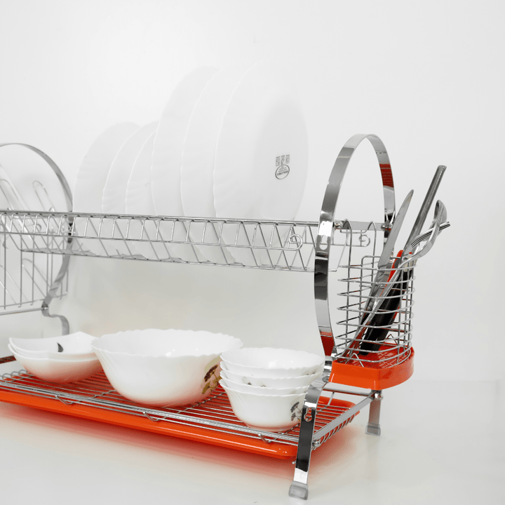 Wall Mount Dish Rack, Stainless Steel Dish Drainer 2Layer - Souk Al RasKitchen Accessories