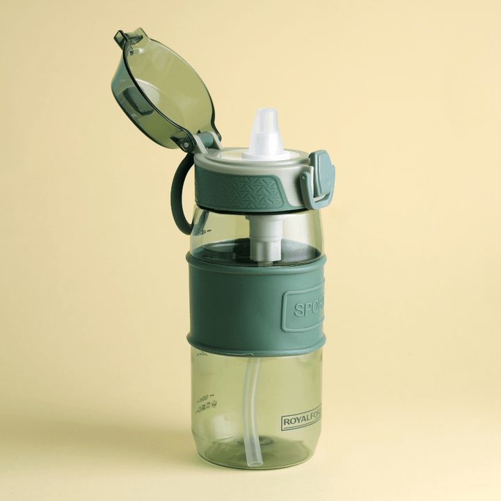 Water Bottle, BPA - Free Plastic Bottle with One - Press Open Lid, Leak - proof 550ml - Souk Al RasWater Bottles