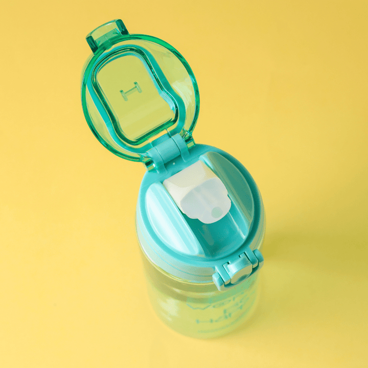 Water Bottle, BPA - Free Plastic Bottle with One - Press Open Lid, Leak - proof 600ml, BLUE - Souk Al RasWater Bottles