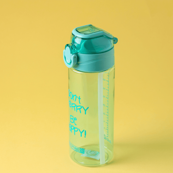 Water Bottle, BPA - Free Plastic Bottle with One - Press Open Lid, Leak - proof 600ml, BLUE - Souk Al RasWater Bottles