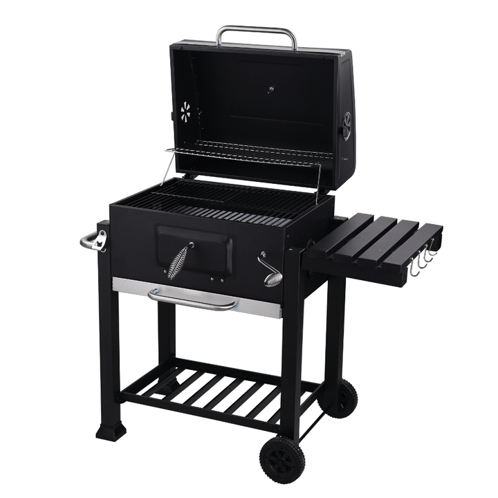 Wheeled Barbecue Stand with Grill, Iron Construction & Easy Transport - Souk Al RasCookware