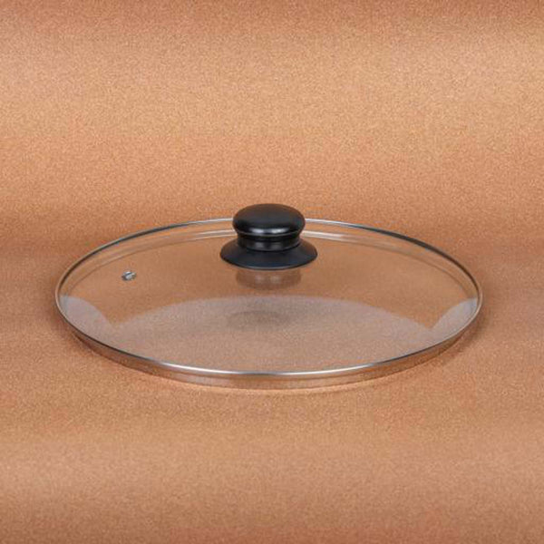 Wide Range Glass Lid with Bakelite Knob 28CM - Souk Al RasPot & Pan Lids